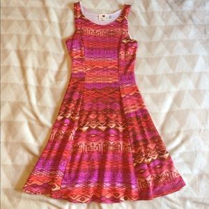 One Clothing Pink & Orange Tribal Dress