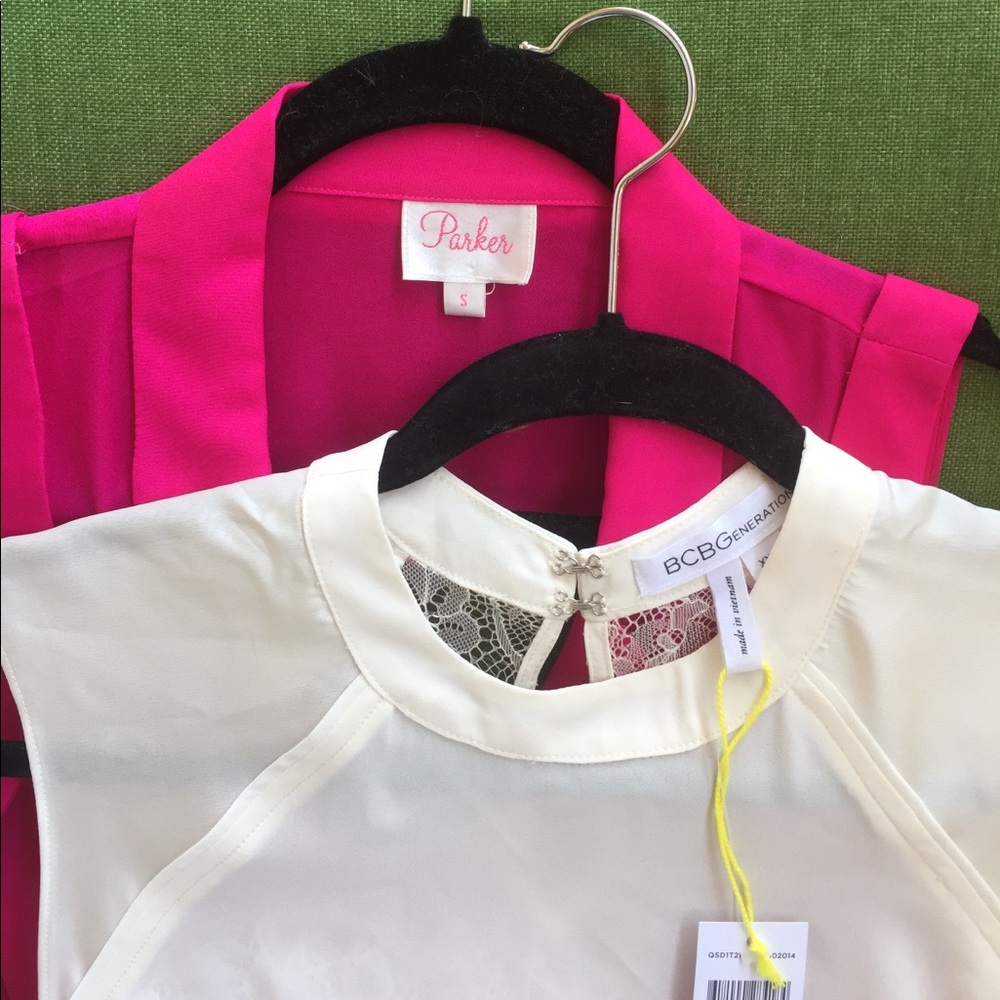 Parker/BCBG Pair of open back sleeveless shirts