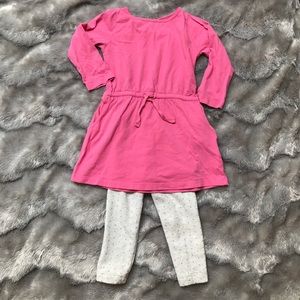 Bundle Gap gold polkadot leggings & pink H&M dress