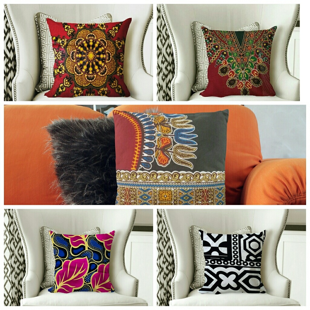 Authentic African Fabric Pillow X and Os