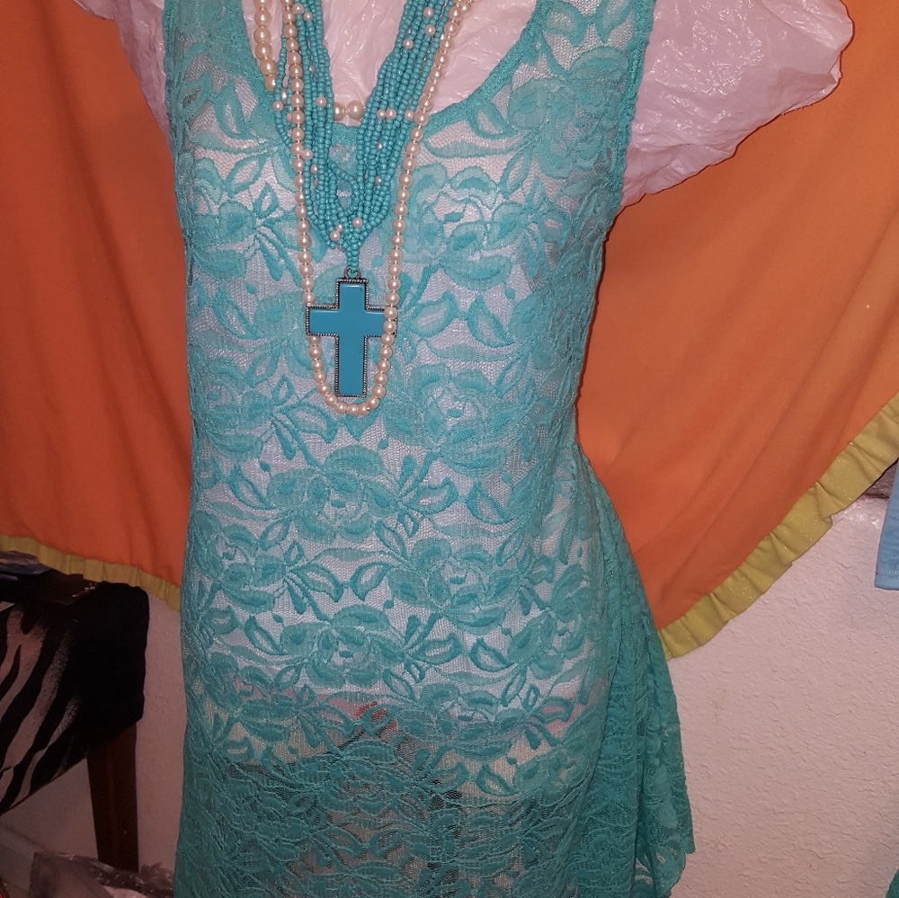 Long dress lace tanks