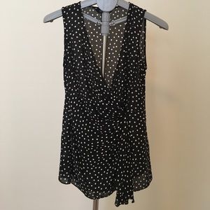 NWOT Striped Surplice Top