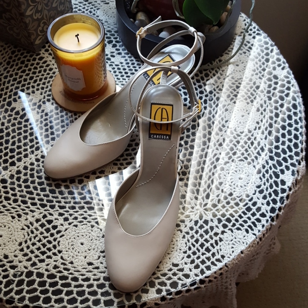 Caressa ankle strap heels