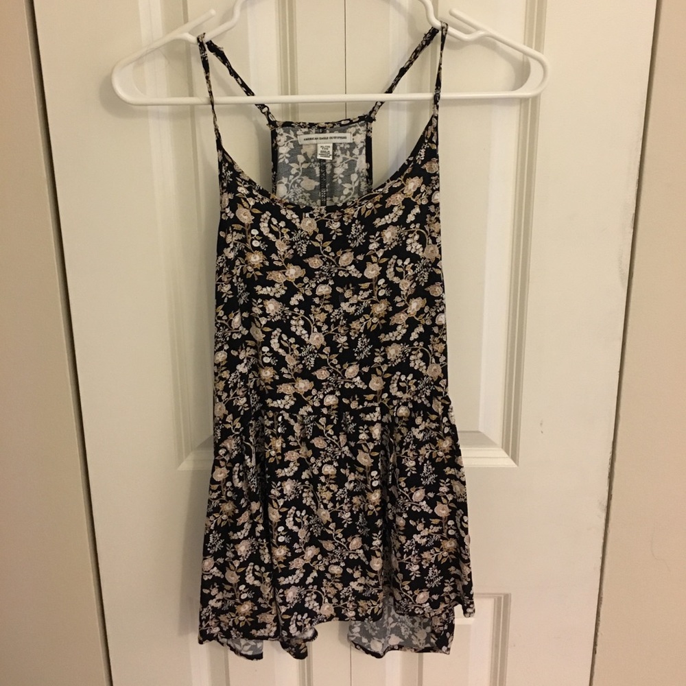 Black Floral Tank Top