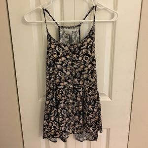 Black Floral Tank Top