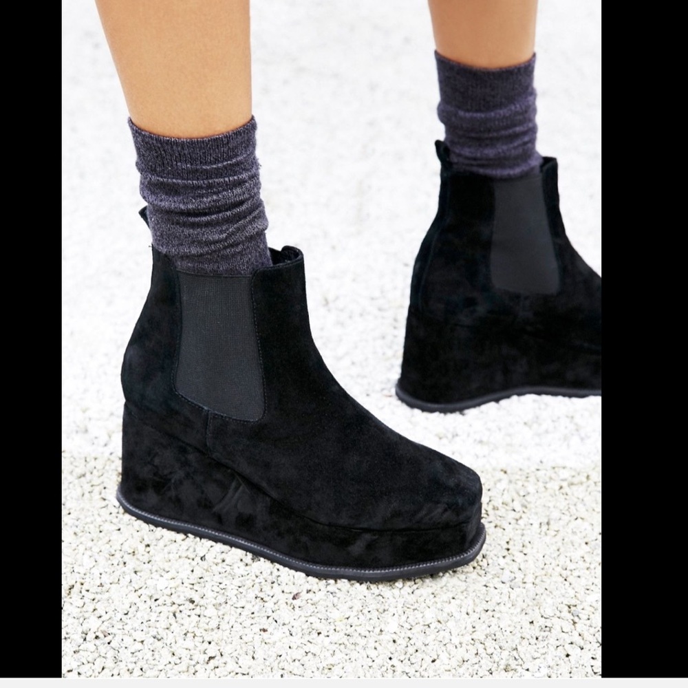 Free People JeffreyCampbell Suede Platform Wedge 7 - Picture 1 of 5