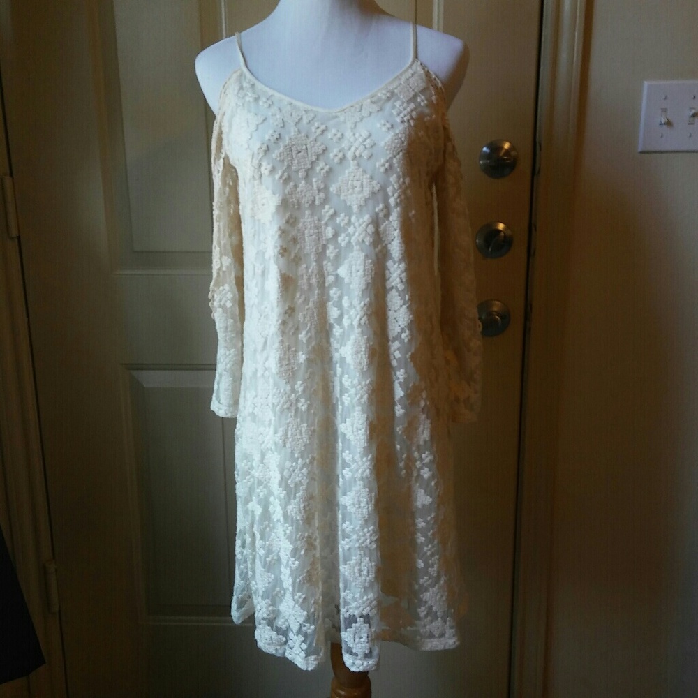 Cold Shoulder Lace Mini by Skies are Blue