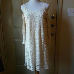 Cold Shoulder Lace Mini by Skies are Blue