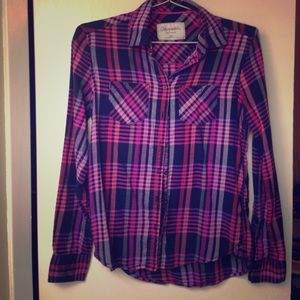 Pink stripe bottom-up shirt