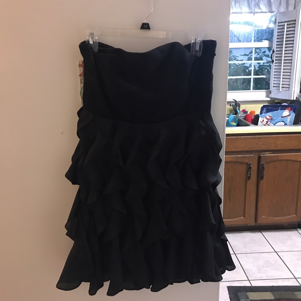 Black ruffle dress