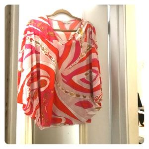 Authentic Emilio Pucci printed silk poncho