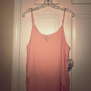 Coral flowy never before worn cocktail dress