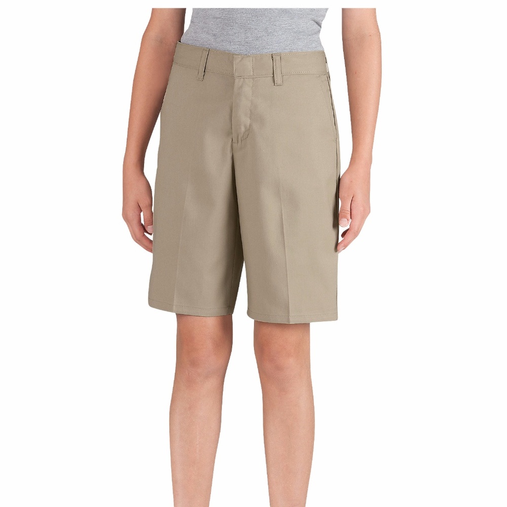 NWT Dickies Girls' Classic Flat Front Shorts, Sz 4