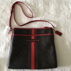 Coach varsity stripe cross body bag. NWT