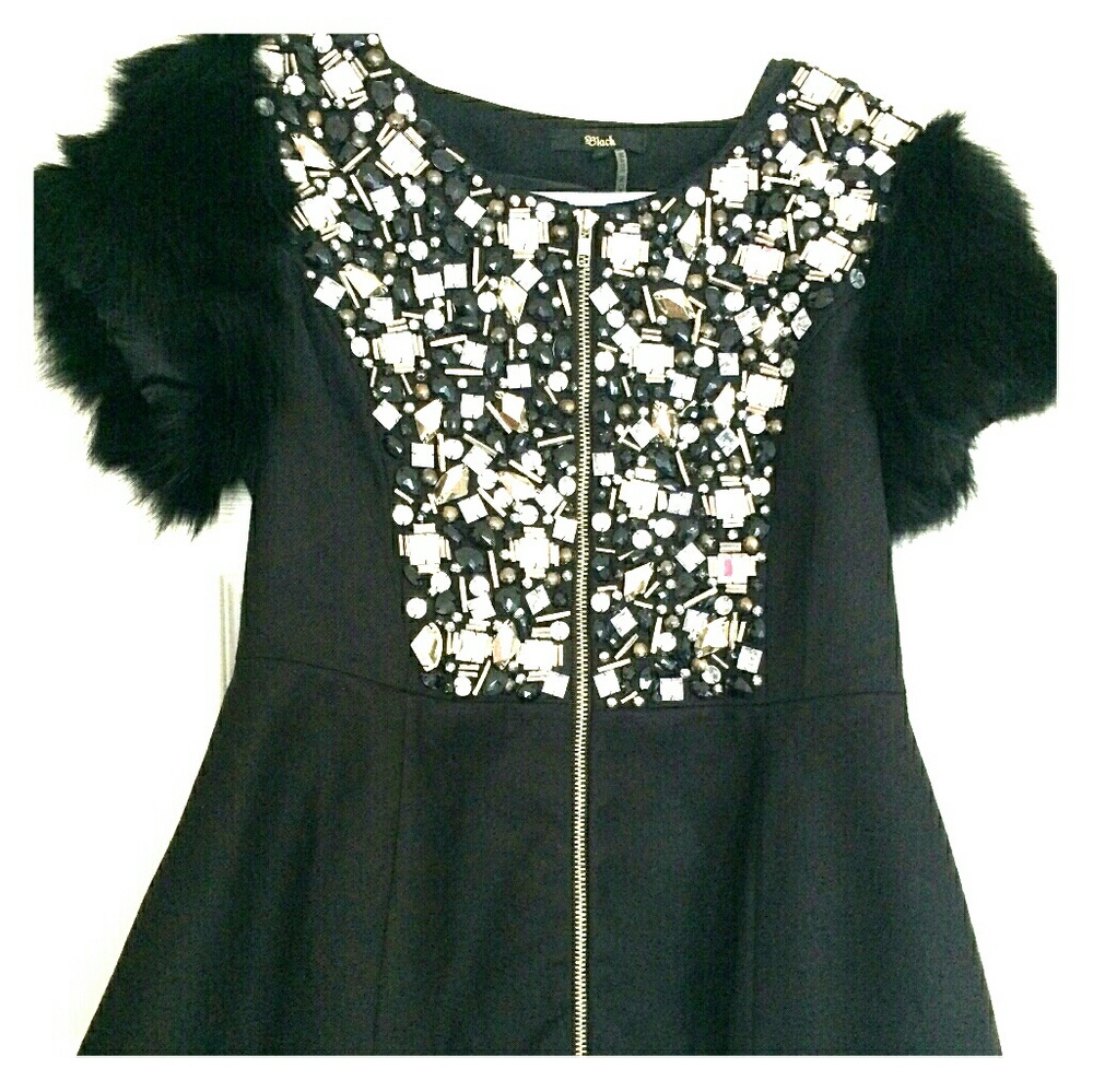 Black Label Jewel embellished peplum jacket.