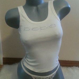 Bebe stretchy white tank