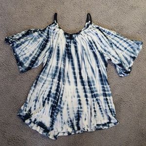 Knox Rose Cold Shoulder Tie Dye Blouse