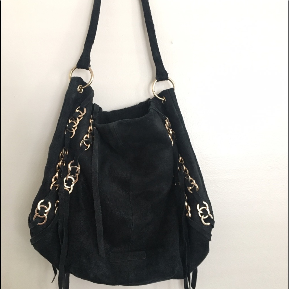 Kelsi Dagger Black Suede "Cameron" Purse