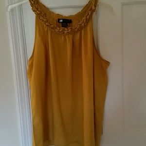 Carole Little mustard yellow linen top