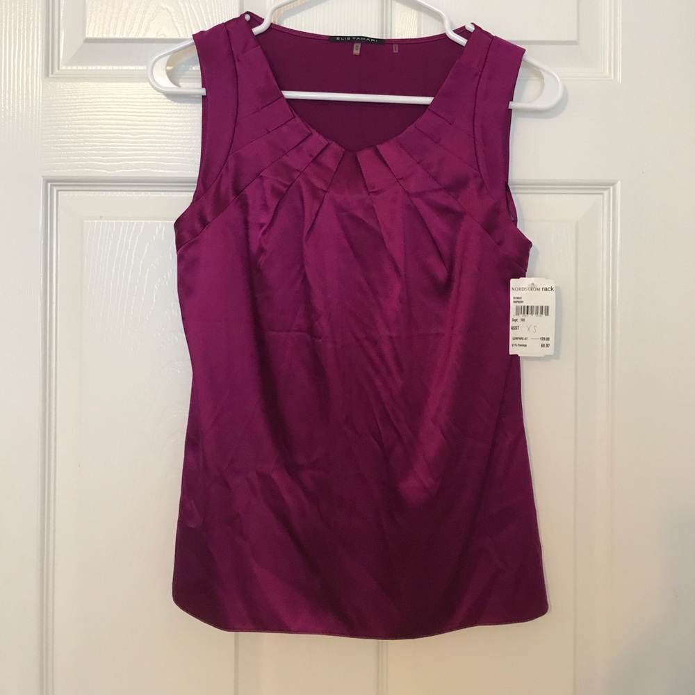 Elie Tahari Silk Tank in Raspberry