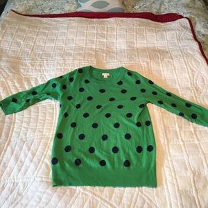 J. Crew Factory 3/4 sleeve green sweater, sz S