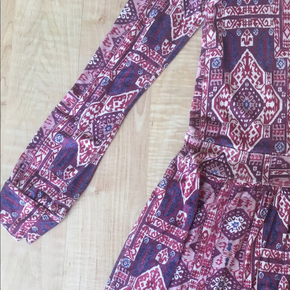 Lucky Brand  Purple Pink Floral Top Shirt Tunic - Picture 3 of 8