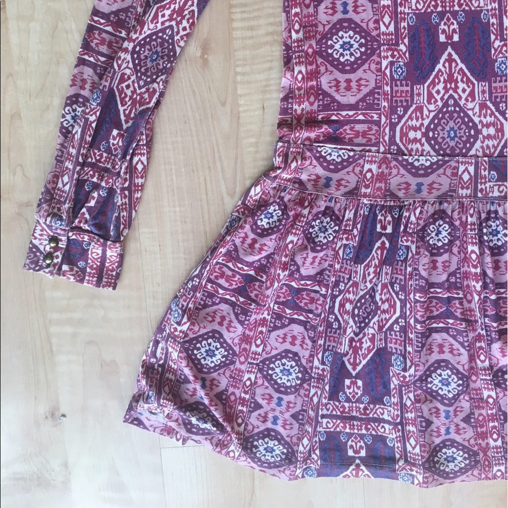 Lucky Brand  Purple Pink Floral Top Shirt Tunic - Picture 8 of 8