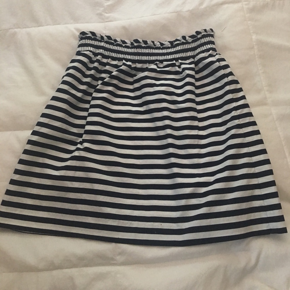 J Crew striped skirt with pockets!