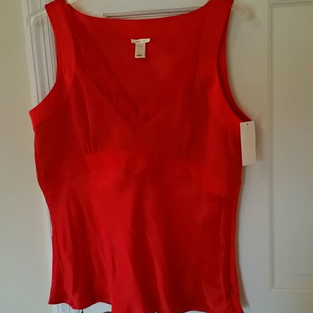 NEW W/ TAGS Old Navy red silk blouse