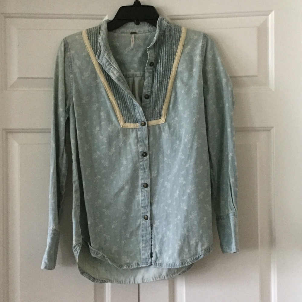 Free people denim top!