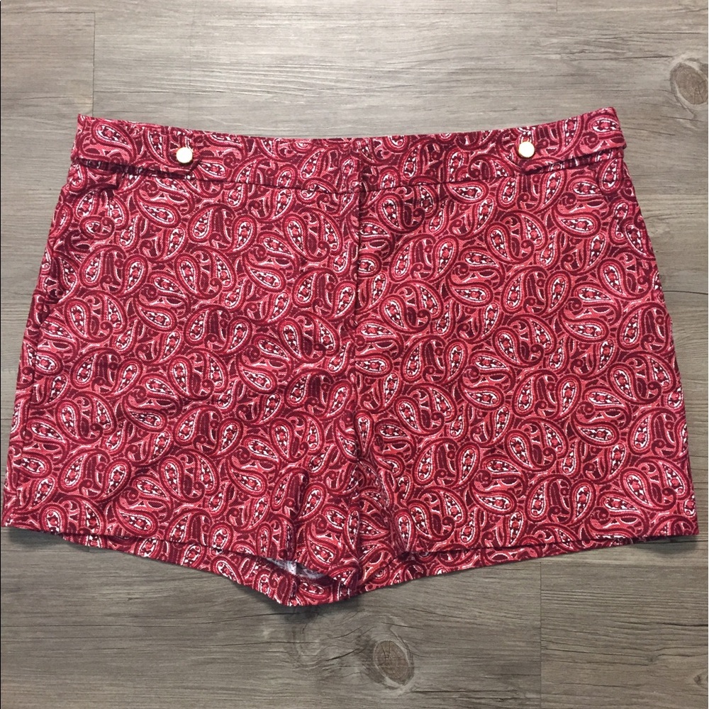 Red paisley shorts