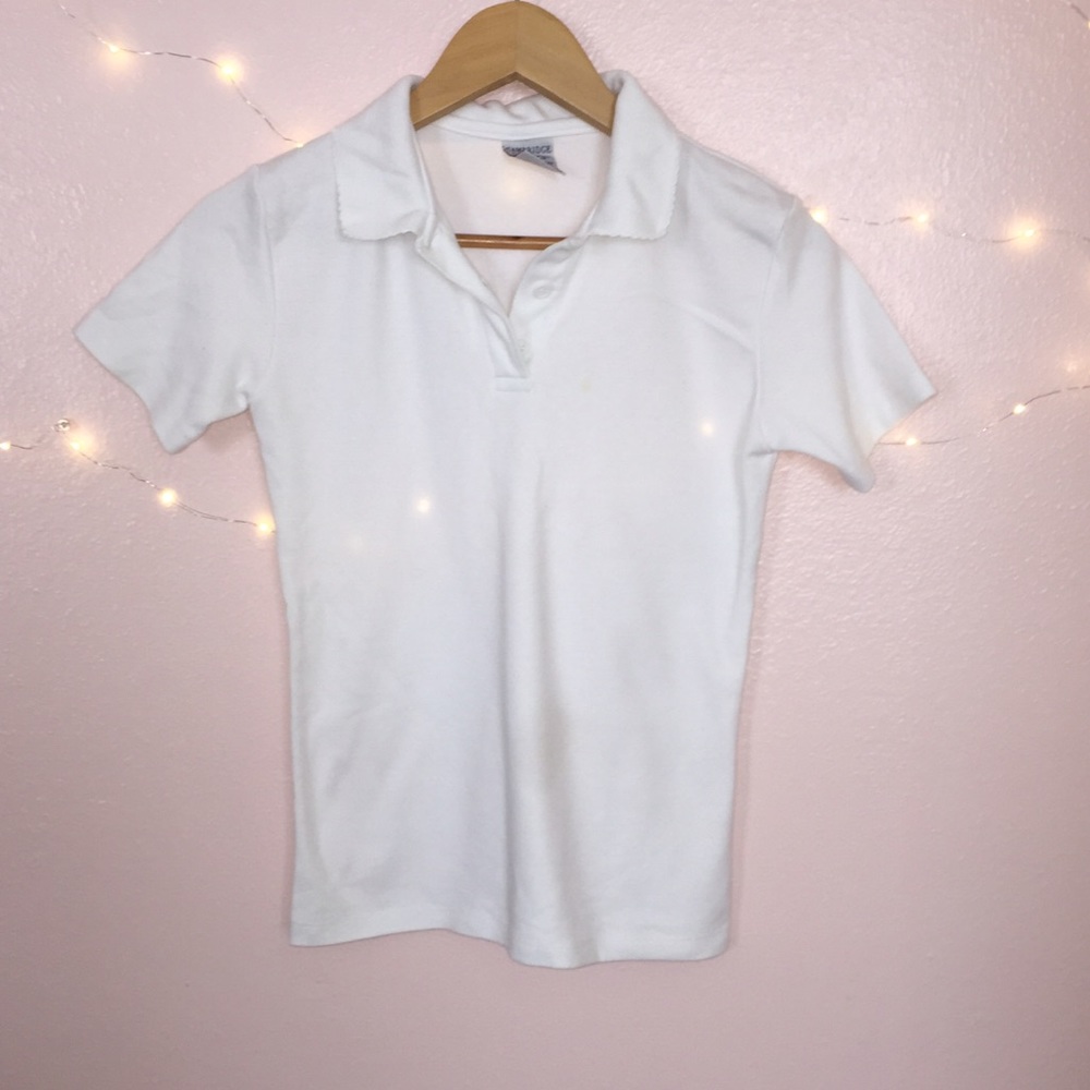 Girls White Uniform Polo