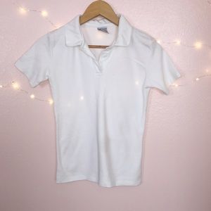 Girls White Uniform Polo