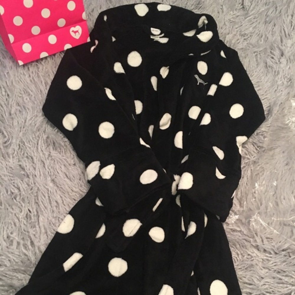 VS Pink Black and White polka dots Robe