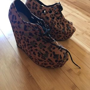 Cheetah print wedges