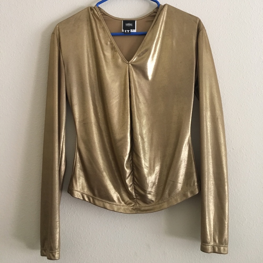 Versace Jean Couture Golden Threaded Top