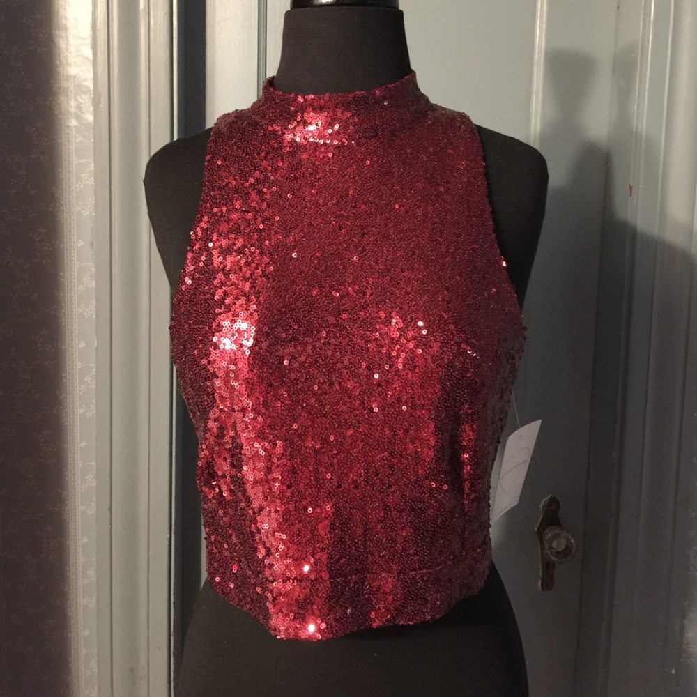 Ruby red sequin top!