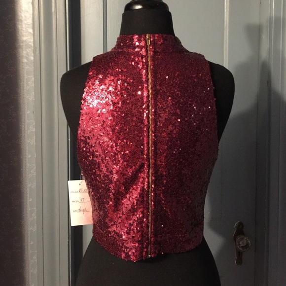 Ruby red sequin top! - Picture 2 of 2