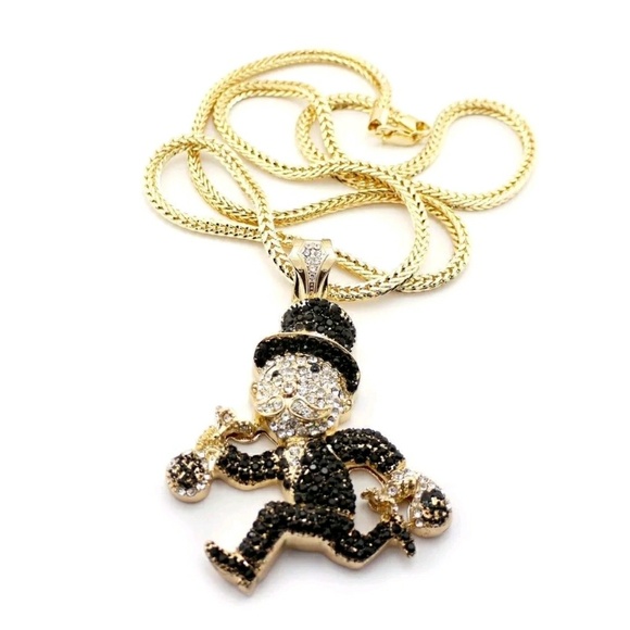 MONOPOLY Pendant, 4mm 36" Franco Chain necklace - Picture 2 of 2