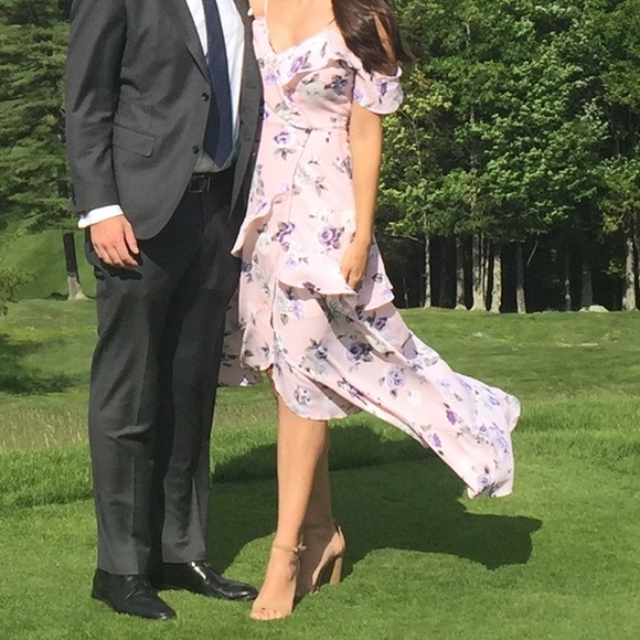 Floral Cold Shoulder Ruffle Dress - Picture 3 of 3