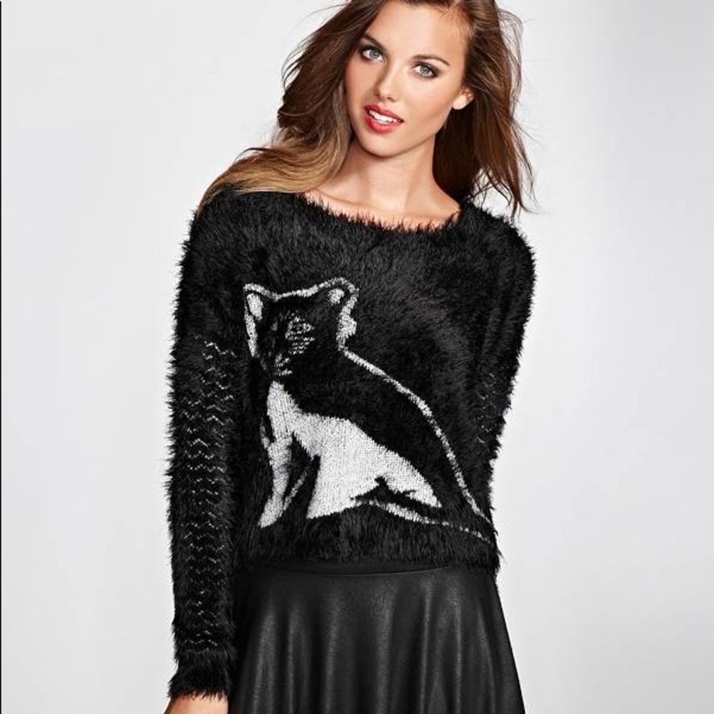 Guess Fuzzy Cat Sweater