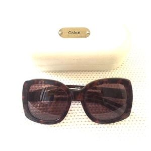 Chloe tortoiseshell sunglasses with case
