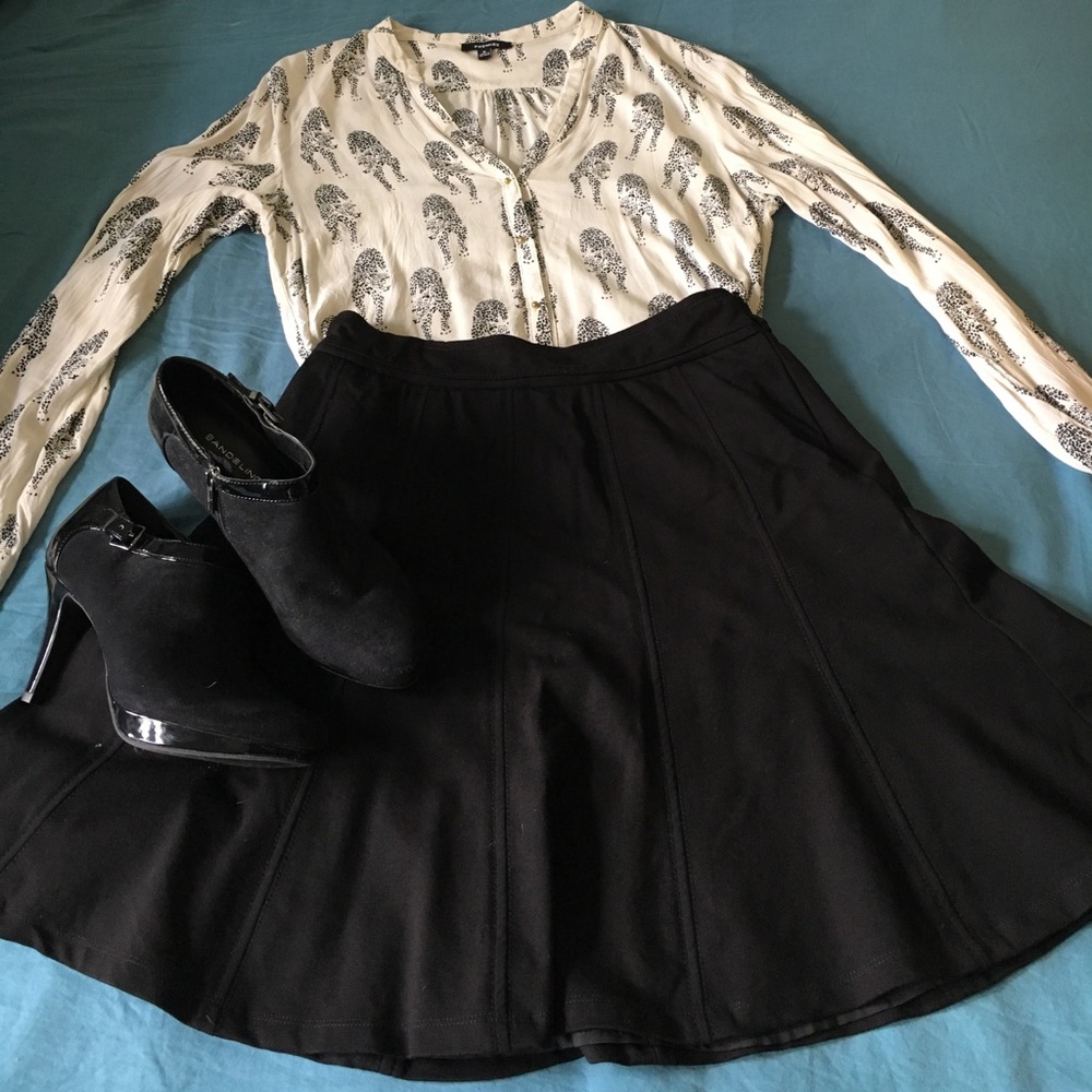 Black WHBM A Line Skirt