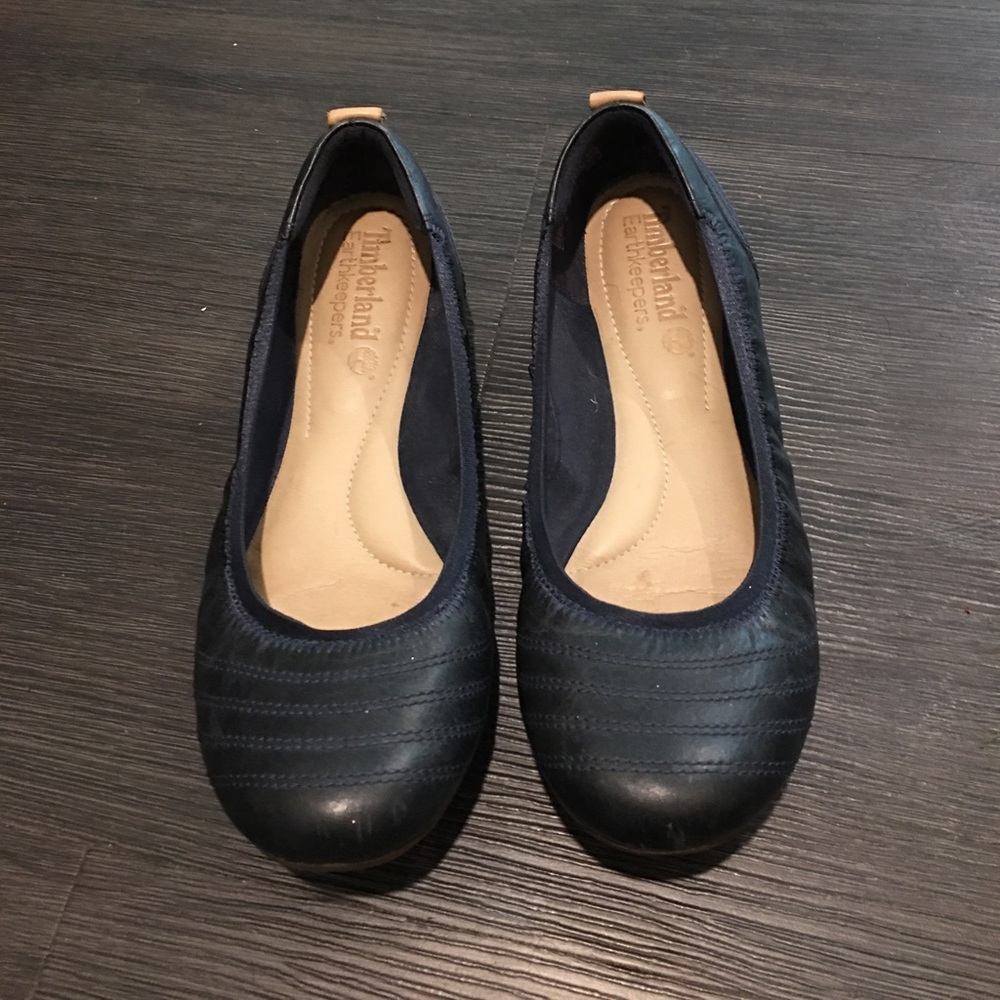 Leather navy Timberland Earthkeepers flats