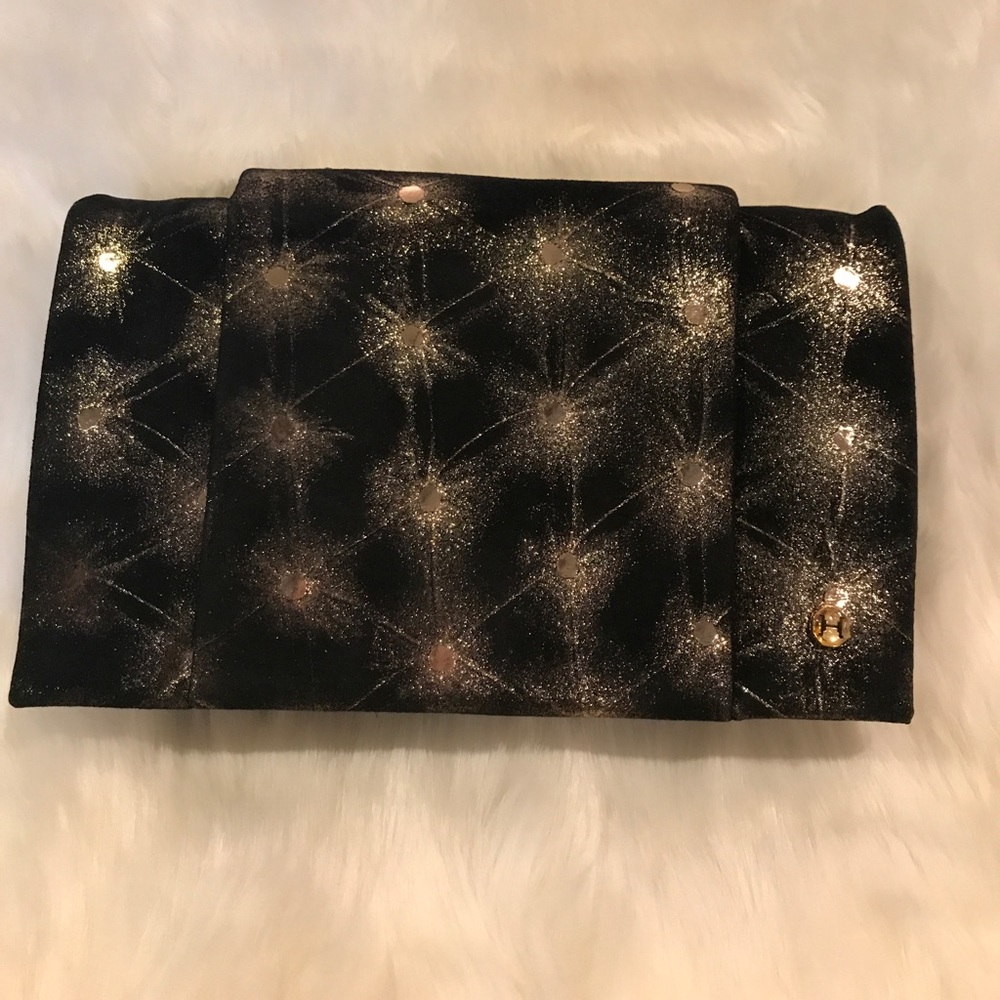 Halston Heritage Wallet /Chain Wallet, Black/Gold