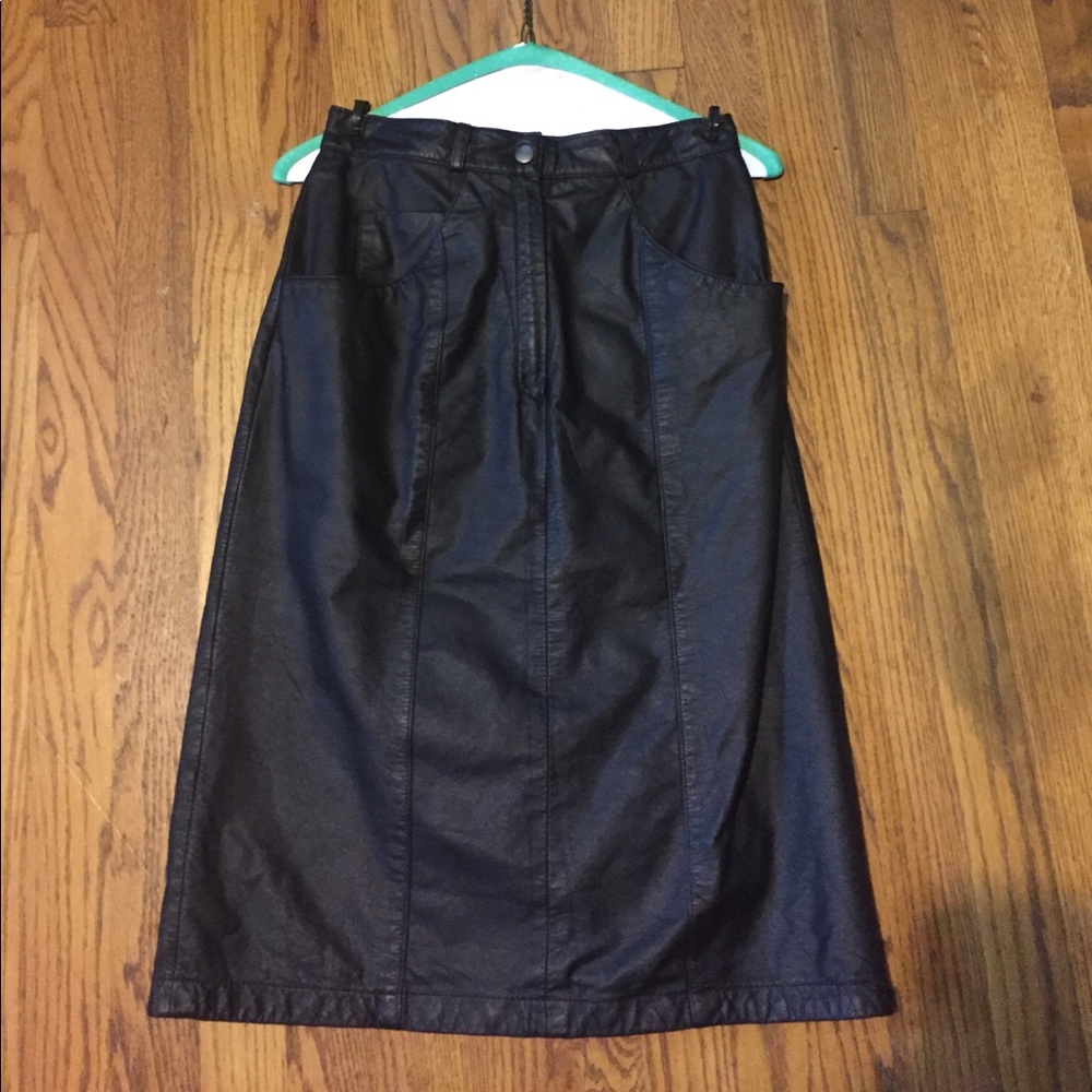 Long leather skirt