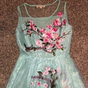 Embroidered Dress Baby Blue // Worn twice