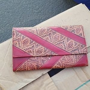 Leather etched clutch