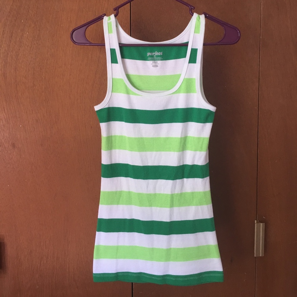 Fun summer green and white striped perfect tank!