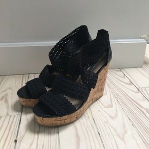 Steve Madden black wedges  size 7.5